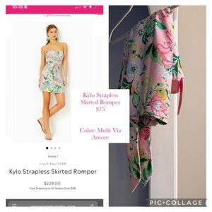 Lilly Pulitzer Floral Strapless Romper